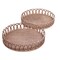 Creative Design Set of 2 Beige Hand Woven Rattan Round Trays 18.25"